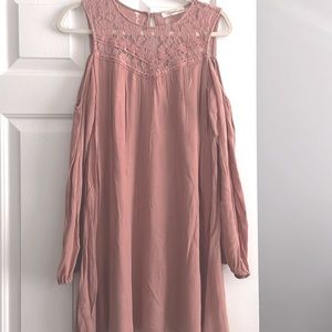 Blush Open Shoulder Junior XL Dress